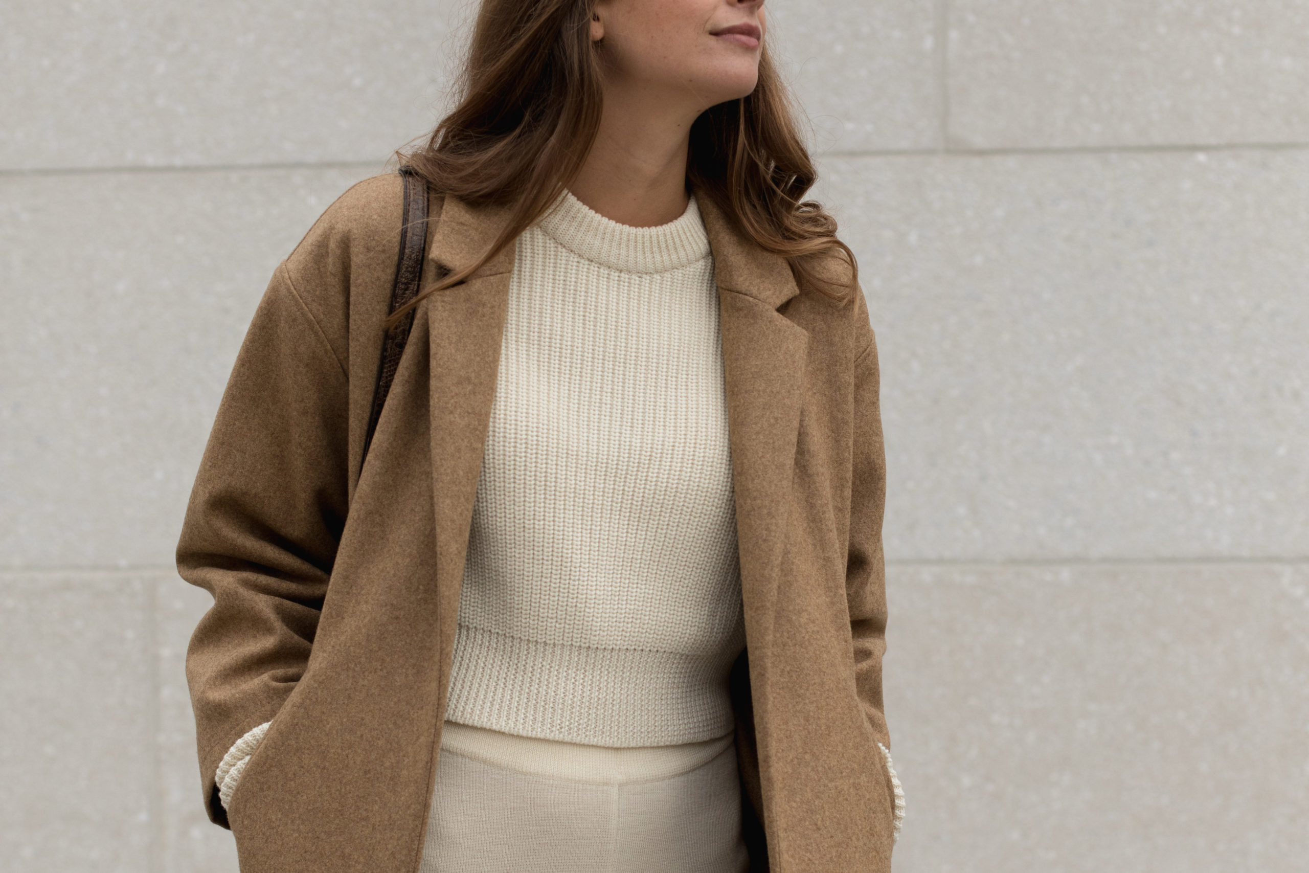 Wool Overcoat in Camel by The Slow Label